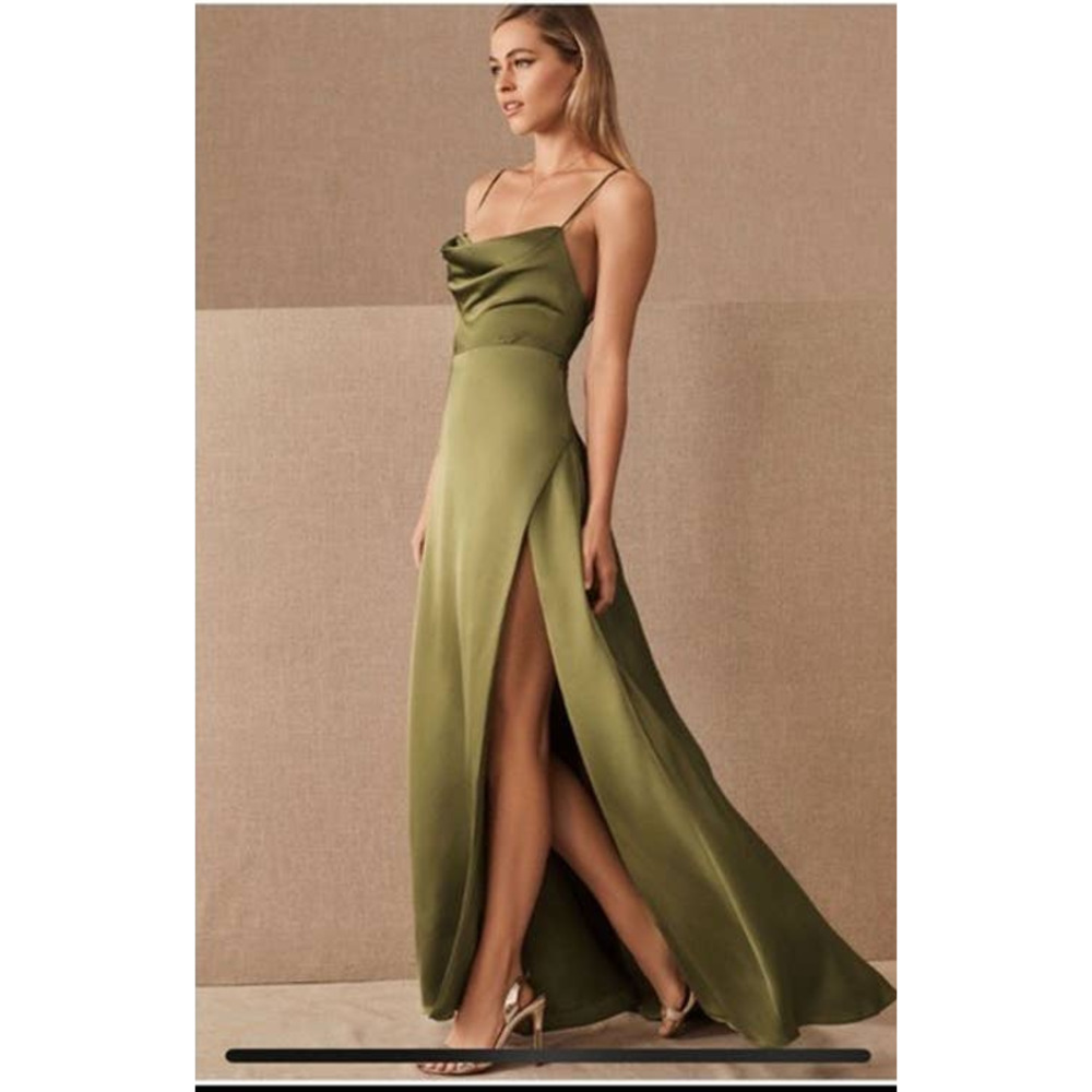 NWT Fame and Partners The Rosabel Maxi Dress in Olive Green, Size US 6